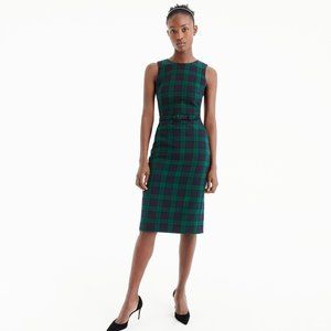 J. Crew Navy Multi Belted Dress in Tartan Print